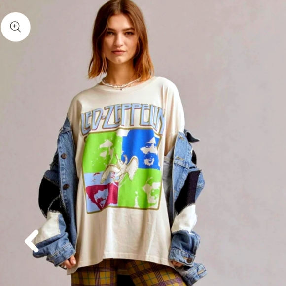 REVOLVE DAYDREAMER Led Zeppelin Four Square Merch Tee, Dirty White NWT, Size S - Picture 2 of 16